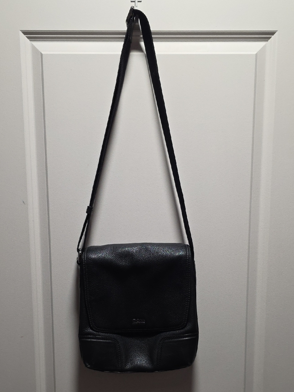 Hugo Boss Black Leather Messenger Bag